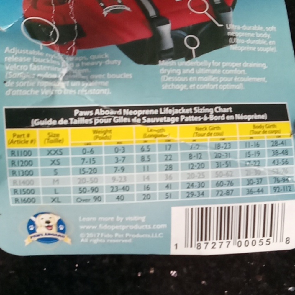 Never Used Paws Aboard Designer Life Jacket - Picture 9 of 9